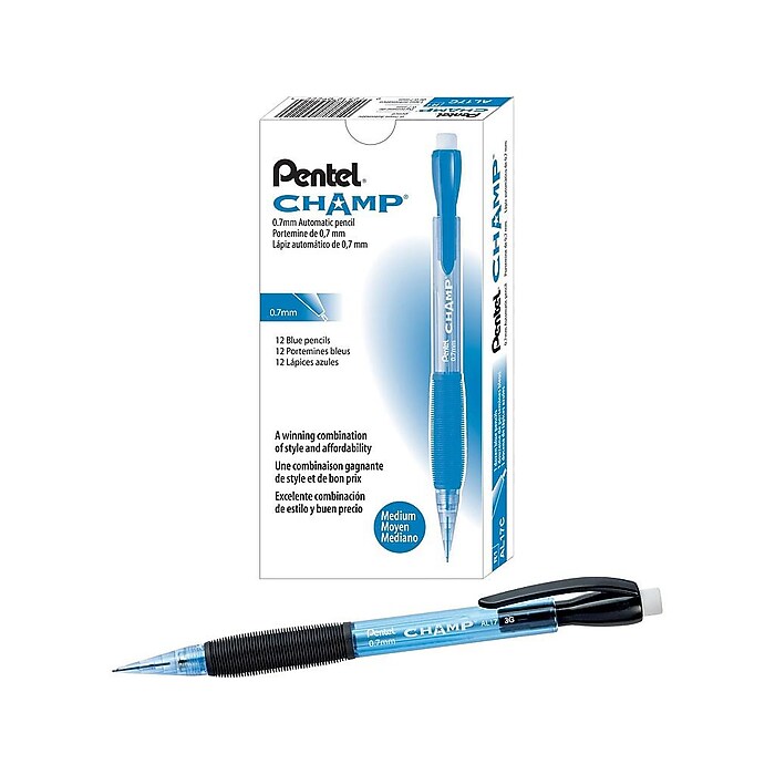 Pentel Champ Mechanical Pencil, 0.7mm, #2 Medium Lead, Dozen