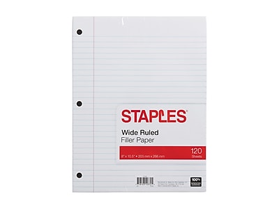 UPC 718103103725 product image for Staples Wide Ruled Filler Paper, 8