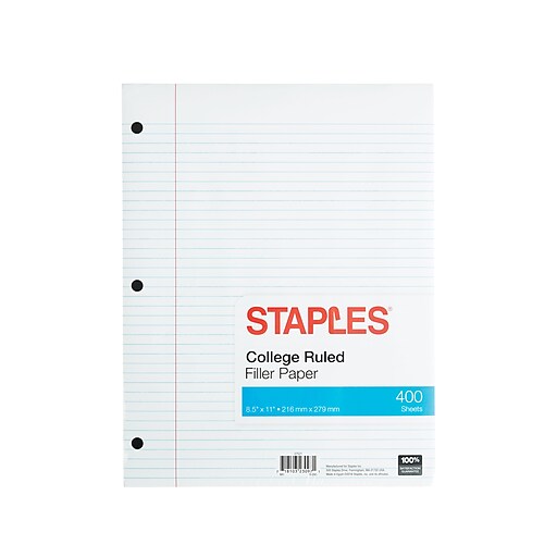 Shop Staples For Staples College Ruled Filler Paper 8 1 2 X 11