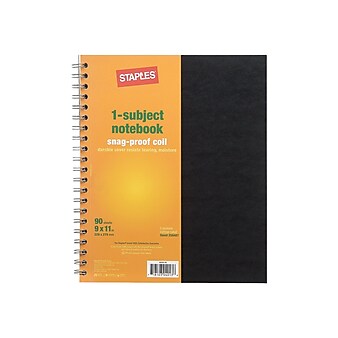 Staples 1-Subject Notebook, 11" x 9", College Ruled, 90 Sheets, Assorted (83358)