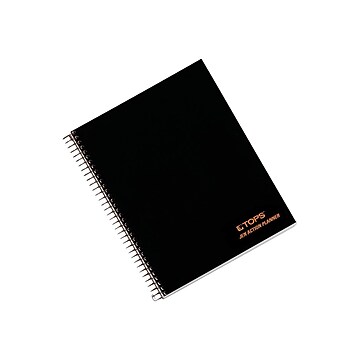TOPS Jen Action Planner Subject Notebook, 6.73" x 8.5", Project Ruled, 100 Sheets, Black (TOP 63828)