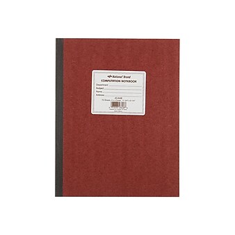 National Brand Computation Notebook, 9-1/4" x 11-3/4", Quad Ruled, 75 Sheets, Brown (43648)