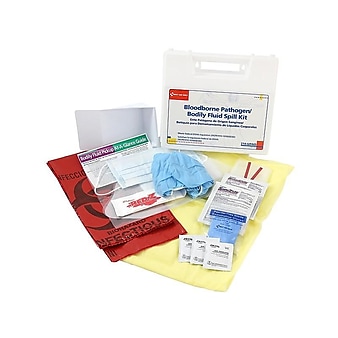 First Aid Only Wall-Mount Bloodborne Pathogen And Bodily Fluid Spill Kit, 24 pieces (214-U/FAO)