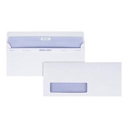 Quality Park Reveal-N-Seal Security Tinted #10 Window Envelope, 4
