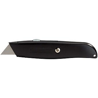 Staples Heavy-Duty Retractable Knife, Black (10619)