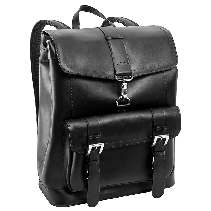 Mcklein Laptop Backpack, Hagen, Top Grain Cowhide Leather, Black (88025) image 1