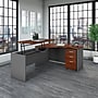 Bush Business Furniture Westfield 60"W Left Hand 3 Position Sit to Stand L Desk w/ File Cabinet, Hansen Cherry (SRC127HCSU)~#|#~sp38461963_sc7