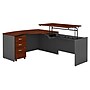 Bush Business Furniture Westfield 60"W Right Hand 3 Position Sit to Stand L Desk w File Cabinet, Hansen Cherry (SRC128HCSU)~#|#~sp38463126_sc7