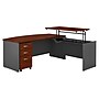 Bush Business Furniture Westfield 72"W 3 Position Bow Front Sit to Stand L Desk w/ File Cabinet, Hansen Cherry (SRC126HCSU)~#|#~sp38463606_sc7