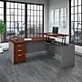 Bush Business Furniture Westfield 72"W 3 Position Bow Front Sit to Stand L Desk w/ File Cabinet, Hansen Cherry (SRC126HCSU)~#|#~sp38463616_sc7