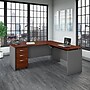 Bush Business Furniture Westfield 72"W 3 Position Bow Front Sit to Stand L Desk w/ File Cabinet, Hansen Cherry (SRC126HCSU)~#|#~sp38463626_sc7