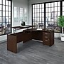 Bush Business Furniture Westfield 60"W Left Hand 3 Position Sit to Stand L Desk w/ File Cabinet, Mocha Cherry (SRC127MRSU)~#|#~sp38463756_sc7