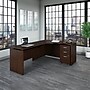 Bush Business Furniture Westfield 60"W Left Hand 3 Position Sit to Stand L Desk w/ File Cabinet, Mocha Cherry (SRC127MRSU)~#|#~sp38463760_sc7