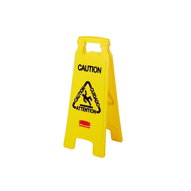 Rubbermaid Commercial Products Safety Awareness Floor Sign, Yellow (FG611200YEL) image 1