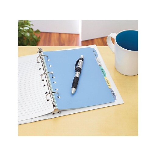 Avery 51/2" x 81/2" Mini Durable WriteOn Index Tab Dividers, 5Tab
