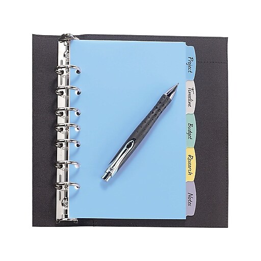 Avery 51/2" x 81/2" Mini Durable WriteOn Index Tab Dividers, 5Tab