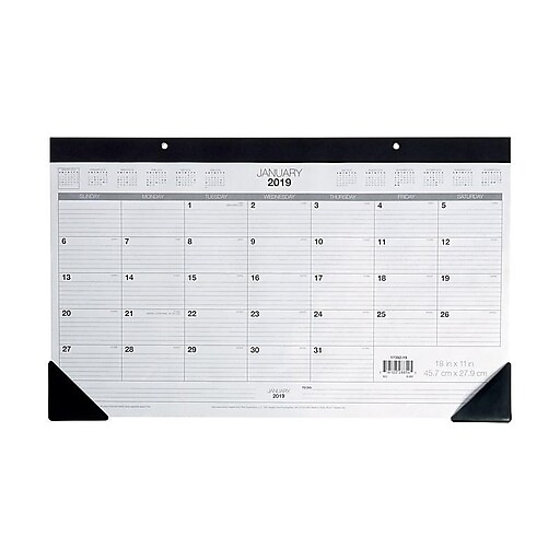 2019 staples monthly compact desk pad 12 months january start 17 3 4 x10 7 8 17392 19 at