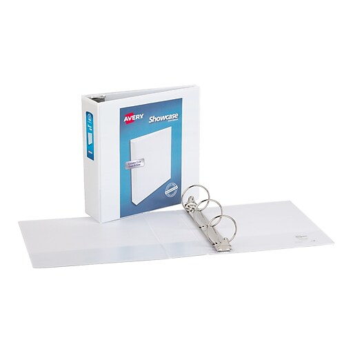 Avery Showcase 3Inch Round 3Ring View Binder, White (19751) Staples