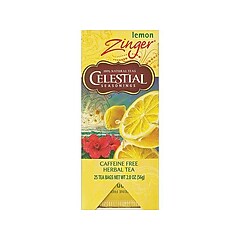 Celestial Seasonings Caffeine Free Zinger Lemon Black Tea Bags, 25