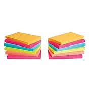 Staples Standard Sticky Notes, 3" x 5" Assorted, 100 Sheets/Pad, 12 Pads/Pack (S-35BR12)