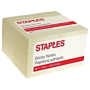 Staples Sticky Notes, 3" x 3", 100 Sheets/Pad, 36 Pads/Pack (S-33YR36)