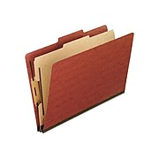 Pendaflex Pressboard Classification Folders, 1-Divider, 2" Expansion, Legal Size, Brick Red, 10/Box (2157R)