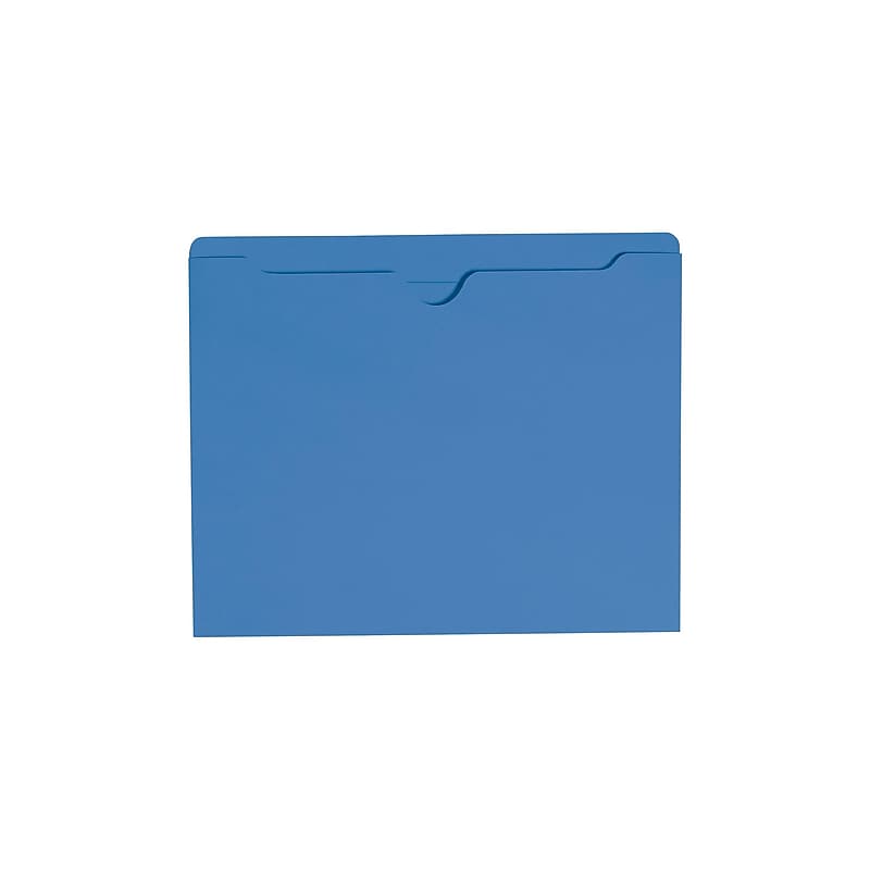 Smead Paper Stock File Jackets, Reinforced Straight Cut Tab, Letter Size, Blue, 100/Box (75502) image 1
