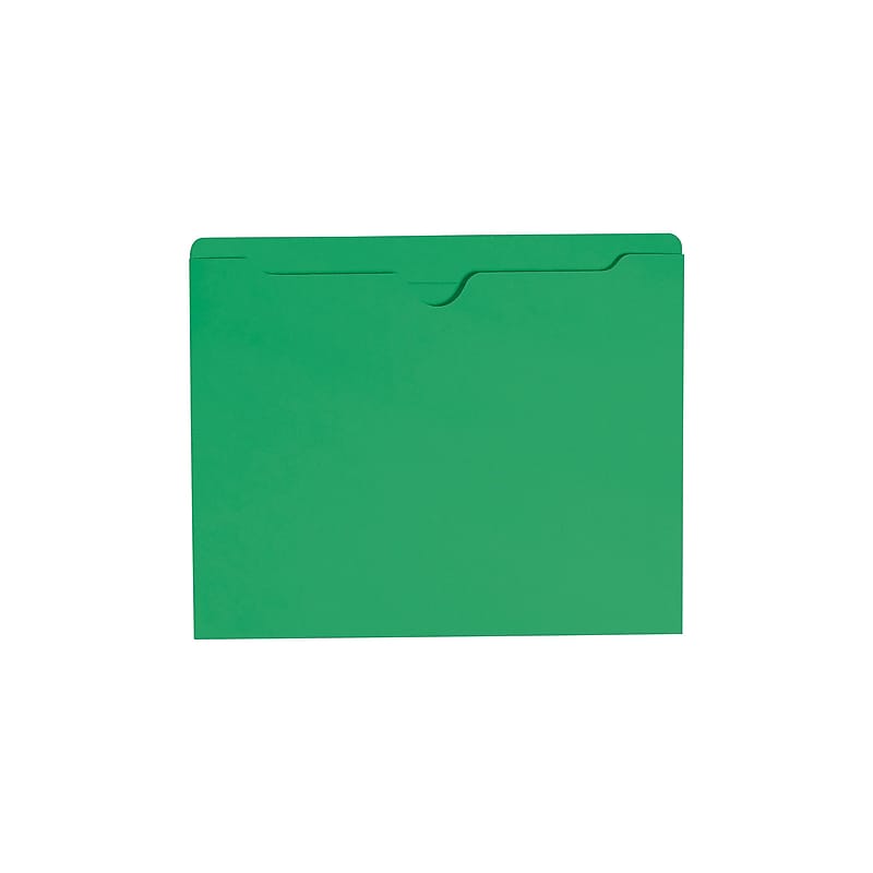 Smead Reinforced File Jackets, Reinforced Straight Cut Tab, Letter Size, Green, 100/Box (75503) image 1