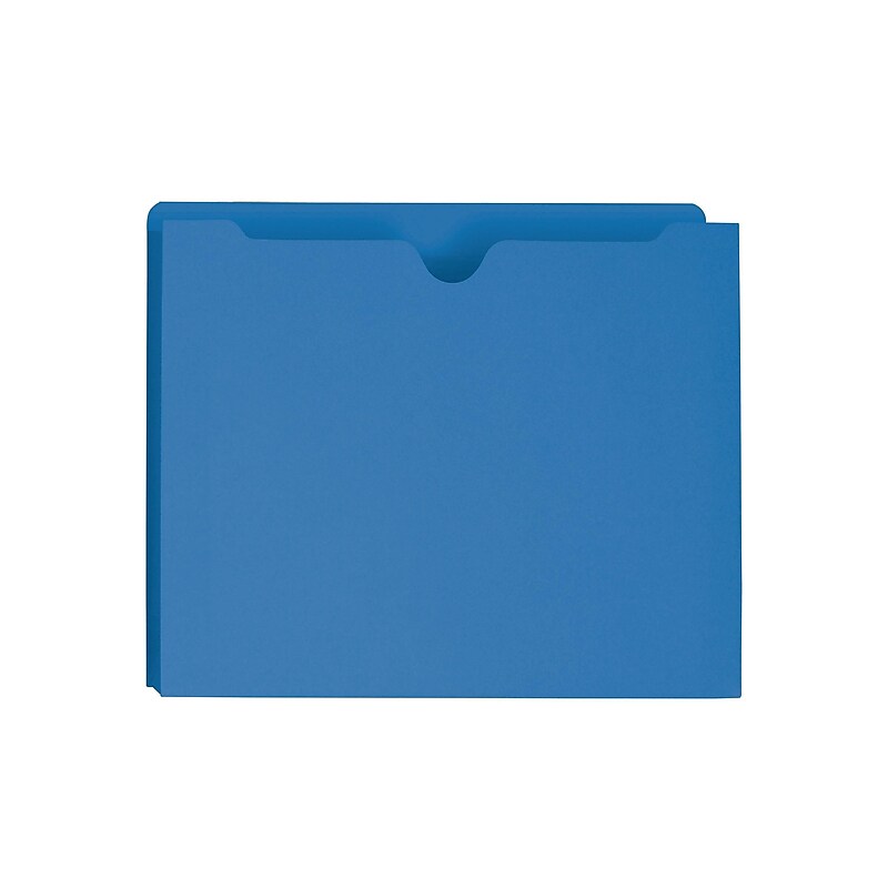 Smead Paper Stock File Jackets, Reinforced Straight Cut Tab, 2" Expansion, Letter Size, Blue, 50/Box (75562) image 1