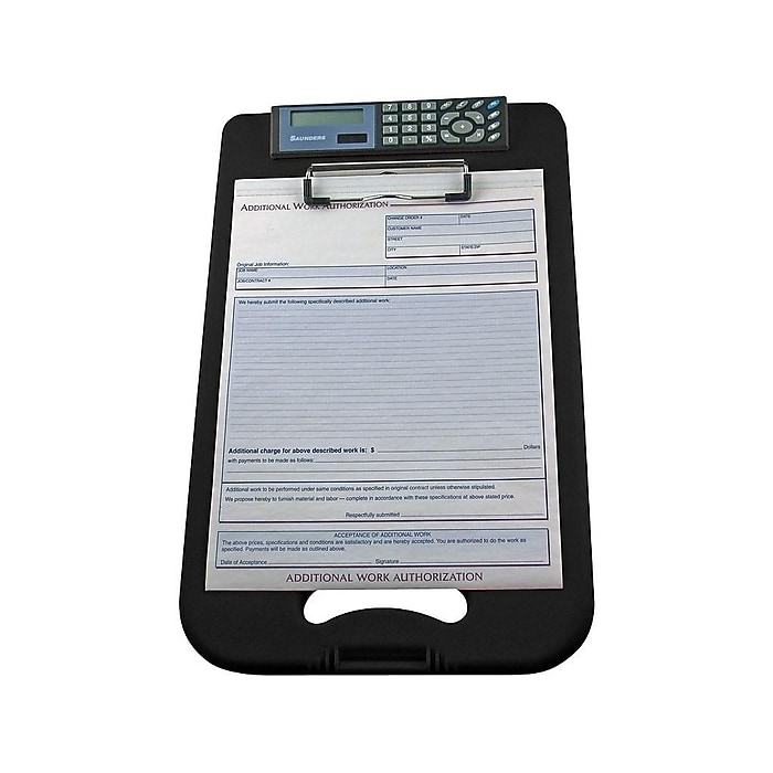 Saunders DeskMate II Plastic Storage Clipboard, Black (00534