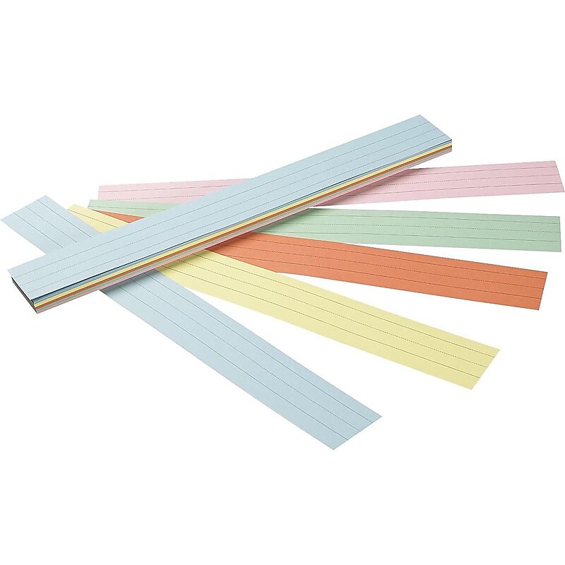 Pacon Sentence & Learning Strips, Elementary Students, Assorted Colors, 100/Pack (5165) image 1