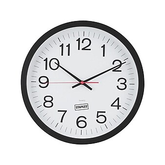 Staples Wall Clock, Plastic, 14" Diameter (18380)