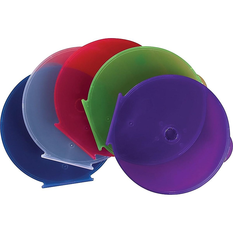 Staples CD/DVD Round Case, Assorted Colors, 40/Pack (34385) image 1