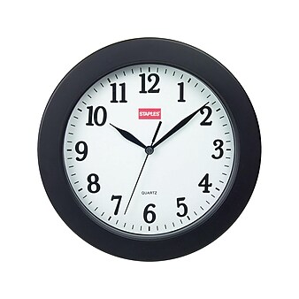 Staples Wall Clock, Plastic, 10" Diameter (32436)