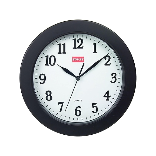 Staples Wall Clock, Plastic, 10" Diameter (32436) Staples