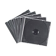 Staples Standard Jewel Cases for CD, Black Plastic (30026-CC)