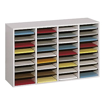 Safco 36-Compartment Literature Organizers, 39.25" x 24", Gray (9424GR)
