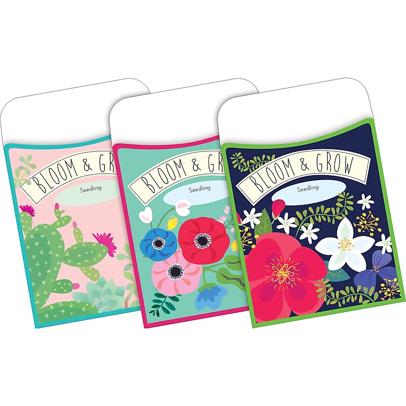 Barker Creek Petals & Prickles Peel & Stick Library Pockets, 5.125" x 3.5", 30/Pack (BC120/Pack6) image 1