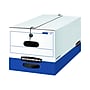 Bankers Box Liberty Heavy-Duty Corrugated File Storage Boxes, String & Button, Letter Size, White/Blue, 12/Carton (00011)~#|#~sp39611431_sc7