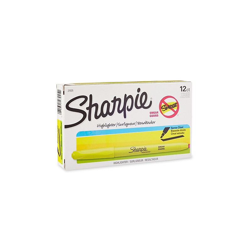 Sharpie Stick Highlighters, Chisel Tip, Yellow, Dozen (27025) image 1