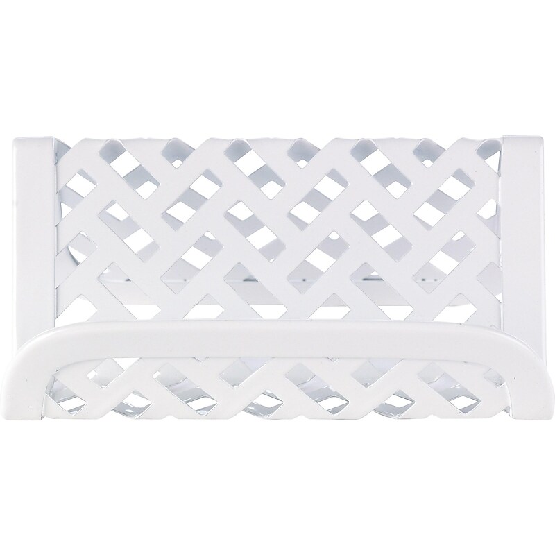 Staples Zigzag Metal Card Holder, White (26843) image 1