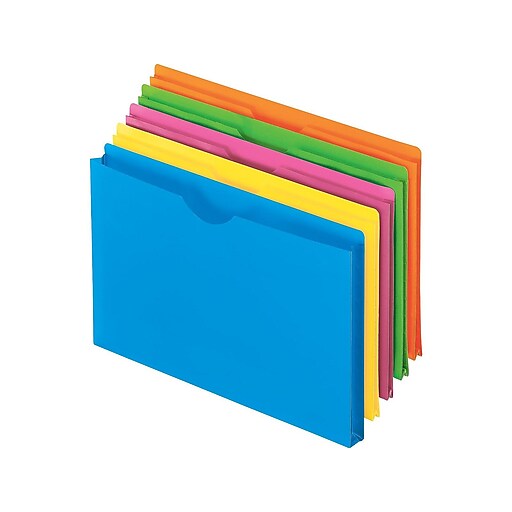 Pendaflex Glow Plastic File Jacket, 1" Expansion, Letter Size, Assorted