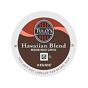 Tullys Hawaiian Blend Coffee, Keurig K-Cup Pods, Medium Roast, 24/Box (6606)