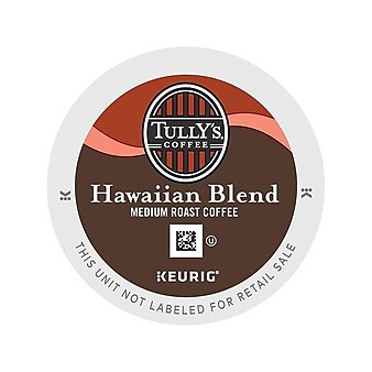 Tully's Coffee Hawaiian Blend Coffee, Keurig® K-Cup® Pods, Medium Roast, 96/Carton (66064)