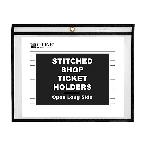 CLine Vinyl Job Ticket Holders, 81/2" x 11", Clear, 25/Pack (49911
