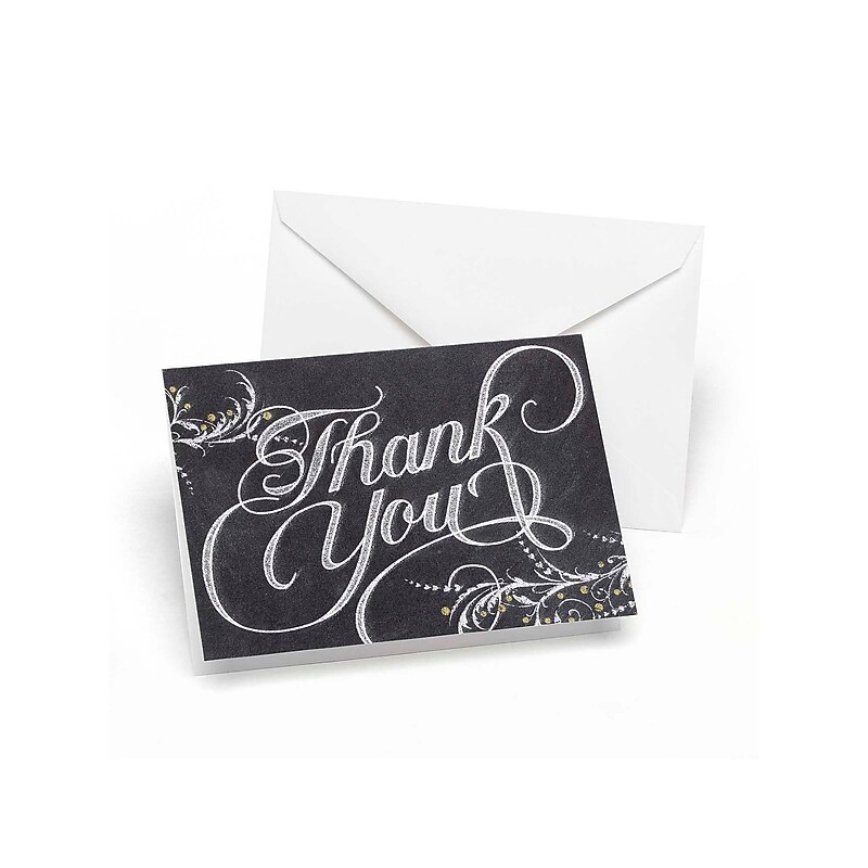 Hortense B. Hewitt Thank You Card and Envelope, Black/White, 50/Pack (35212) image 1