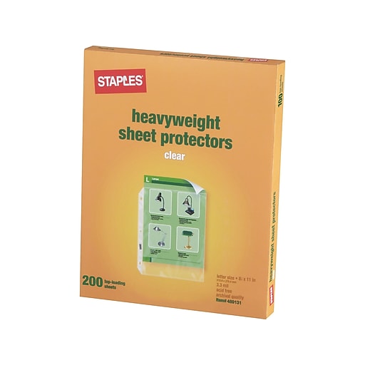 Staples Heavyweight Sheet Protectors, Clear, 200/Box (34846) | Staples
