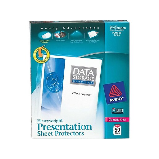 Avery® Heavyweight Presentation Sheet Protectors, 50/Pack Staples