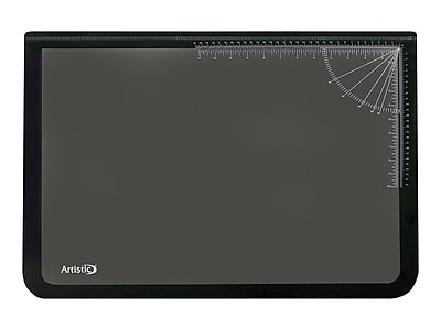 20  x 31  Logo Pad™ Lift-top Desktop Organizer Desk Mat  Black/Clear