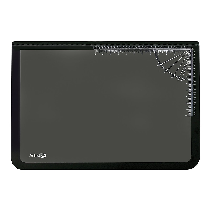Artistic Logo Pad Anti-Slip Rubber Desk Pad, 31" x 20", Black/Clear (41200) image 1